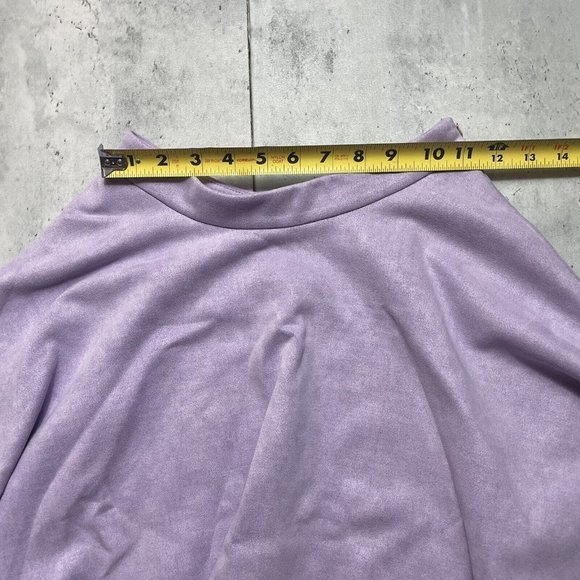 Signature 8 Purple Velvet Zip Flare‎ Mini Skirt Womens Size S Small EUC - Picture 6 of 6